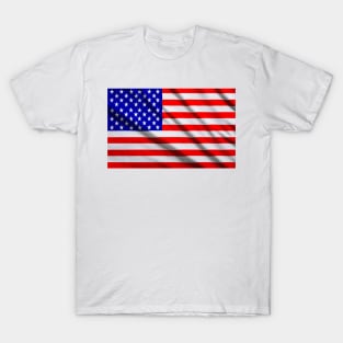 American USA flag. The flag flutters in waves T-Shirt